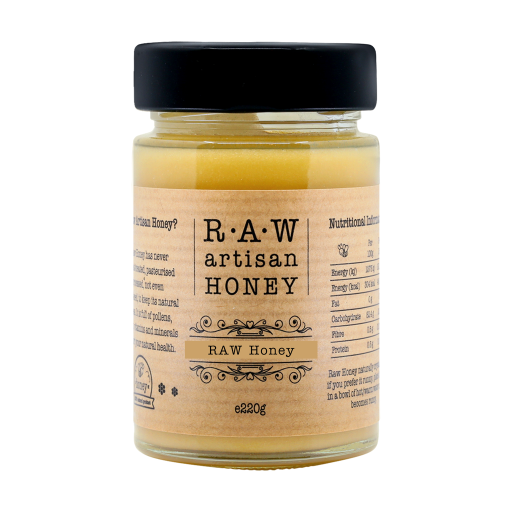 Raw Honey with Bee Pollen, 100 Natural, Pure Honey, Raw Artisan Honey