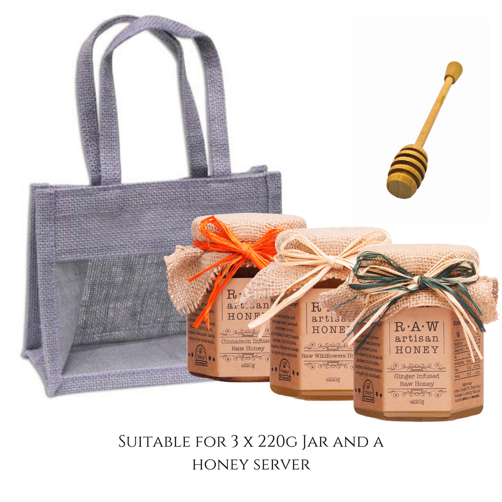 Lilac Gift Bag for 3 Honey Jars