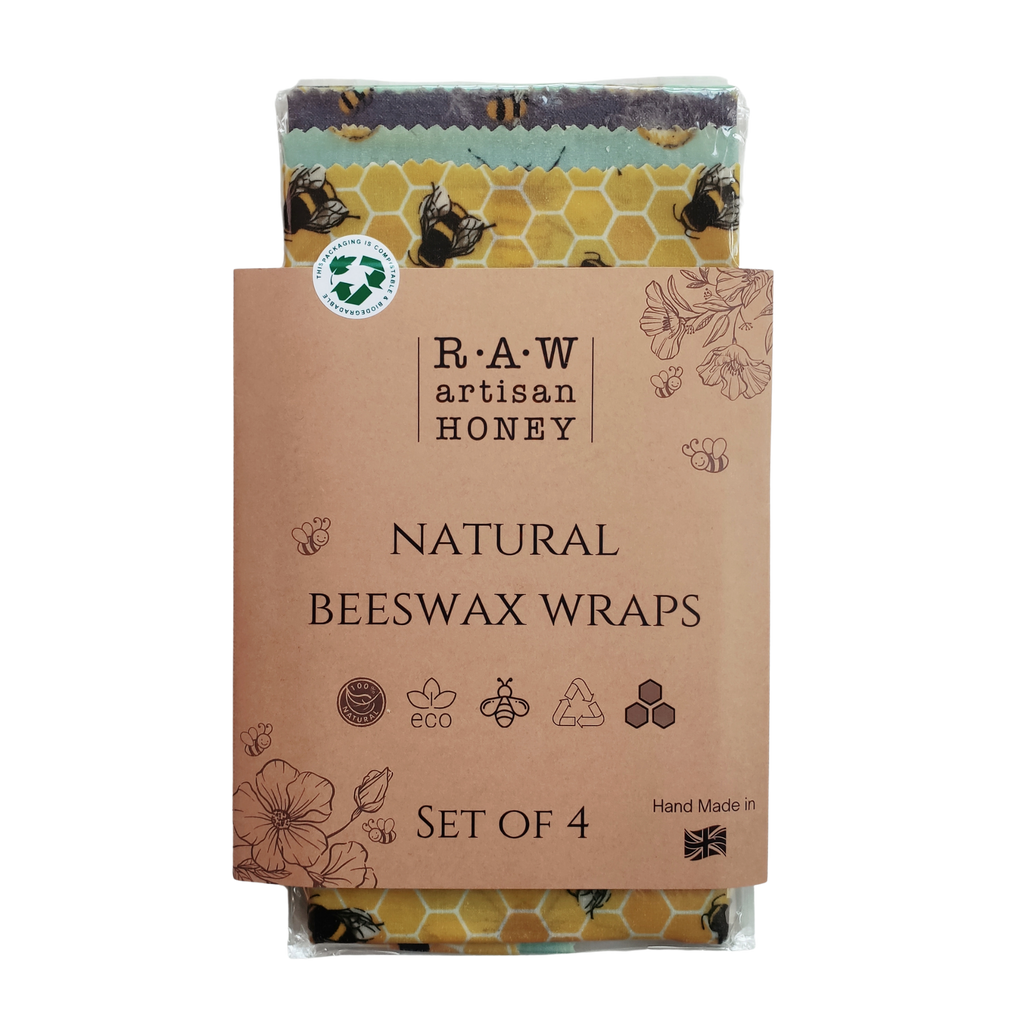 Natural Beeswax Wraps Set of 4